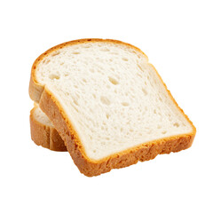 A close-up of two slices of soft, fresh bread with a golden-brown crust, showcasing its fluffy texture and airy interior.