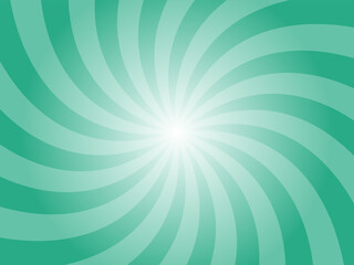 Jungle Green Turquoise Sunburst Swirl Background. Blue Radial Retro Glowing Rays Banner. Abstract Retro Whirlwind Starburst Vector Abstract Background. Twisted Radial Illustration.