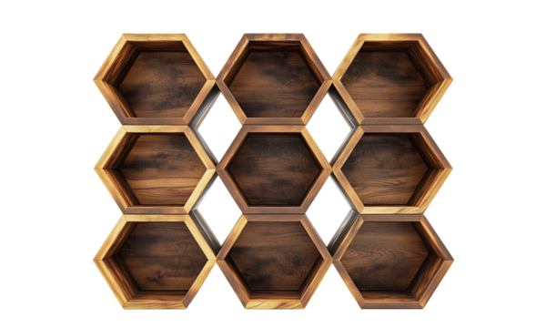 Modern hexagonal shelves display home interior decorative storage contemporary style aesthetic design