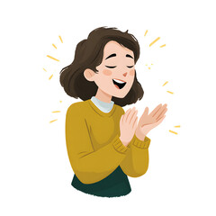 illustration of the woman clapping