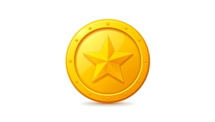 Gold star coin icon