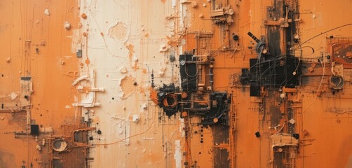 Abstract oil painting background with textural pattern and brushstrokes in pale orange