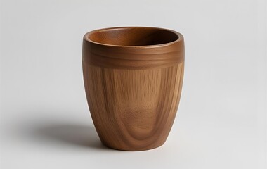 Wooden cup on white background
