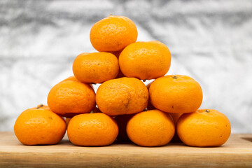 Group of Ripe Orange or Citrus or tangerina and peeled fruit With clipping path. Full depth of field.
