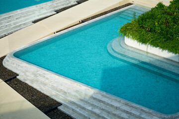 swimming pool in resort top view