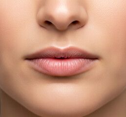 Gros plan d'une bouche d'une femme sans maquillage