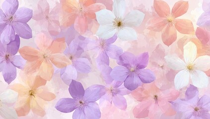 Delicate pastel flowers in soft hues