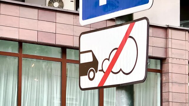 Exhaust Gas Prohibition Sign pollution environmental noise car noise