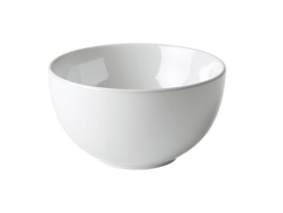 White ceramic bowl, round and shallow.  Smooth, glossy surface