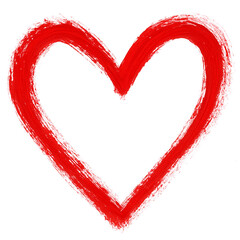 Hand drawn heart in acrylic gouache, heart for love, valentine, heart, heart beat, etc.