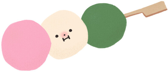 Adorable Dango Character with Eyes &mdash; Kawaii Japanese Sweet PNG illustration
