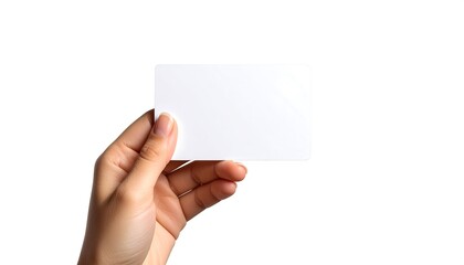 Hand holding blank card