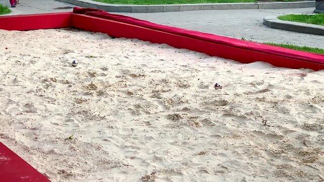 Game Bocce petanque bowl sport metal balls in the sand .throwing steel balls balls into the sand accuracy