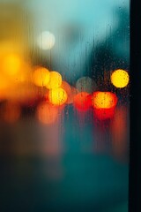 Fototapeta premium Abstract blurred photography of colorful reflections on glass urban environment night viewpoint