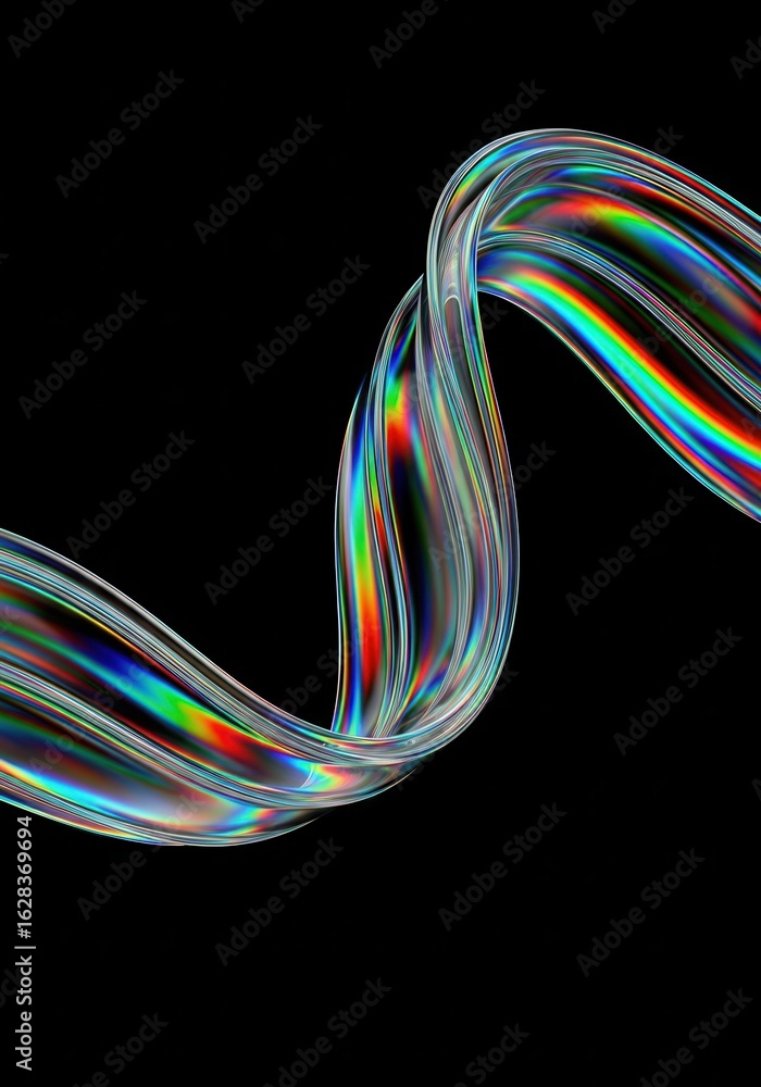 Poster sleek holographic ribbon creating a mesmerizing visual experience