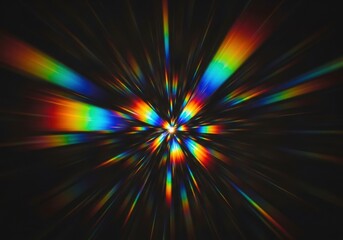 Prismatic light dispersion, emanating from a central core, radiating out