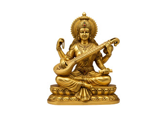 Fototapeta premium Goddess Saraswati on Transparent Background