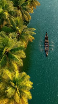 Realistic snake boat for onam celebration.
