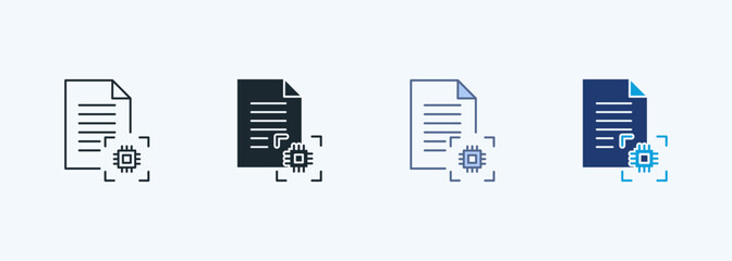 Optical Character Recognition Multiple Style Icon Collection