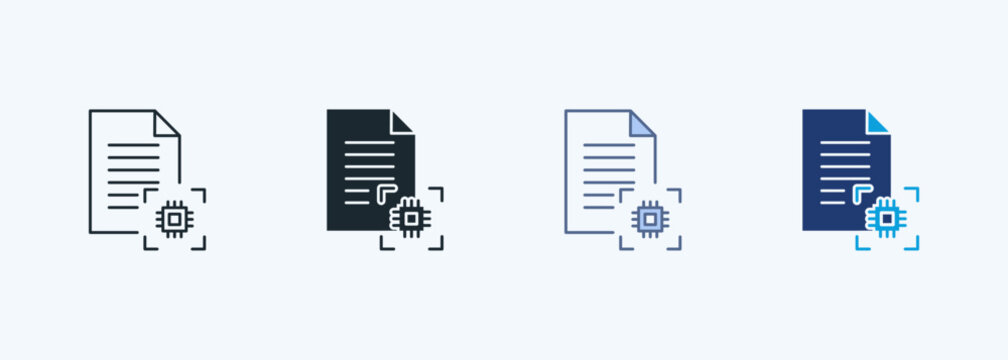 Optical Character Recognition Multiple Style Icon Collection