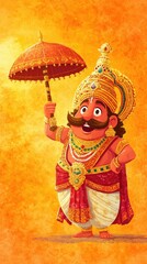 Illustration of king mahabali character for onam.
