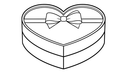 Heart-shaped gift box with a ribbon