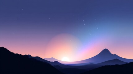 sunset in the mountains