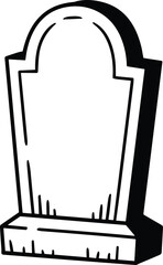 Outlined Tombstone Vector – Spooky Grave Line Art Illustration