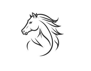 Horse head outline graphic