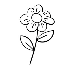 Botanical contour illustration. Floral motif with nature-inspired simplicity.