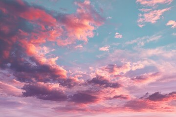 Serene pastel sky with soft clouds at twilight - peaceful nature backdrop for calming visuals and soothing design inspirations