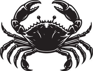 Crab Silhouette Vector Illustration – Marine Sea Animal Icon