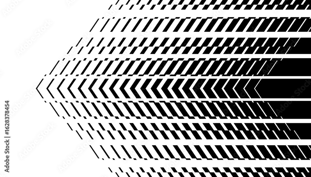 Poster black and white abstract geometric and sporty transition pattern with sharp arrows shape. vector for
