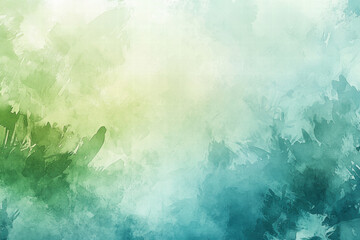 A painting of a green and blue background with brush strokes