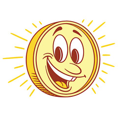 Fototapeta premium vector illustration of a golden smile sign 