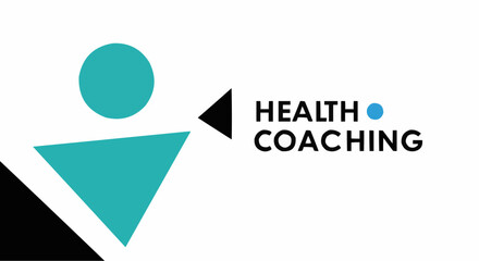 A modern health coaching logo design with geometric shapes.