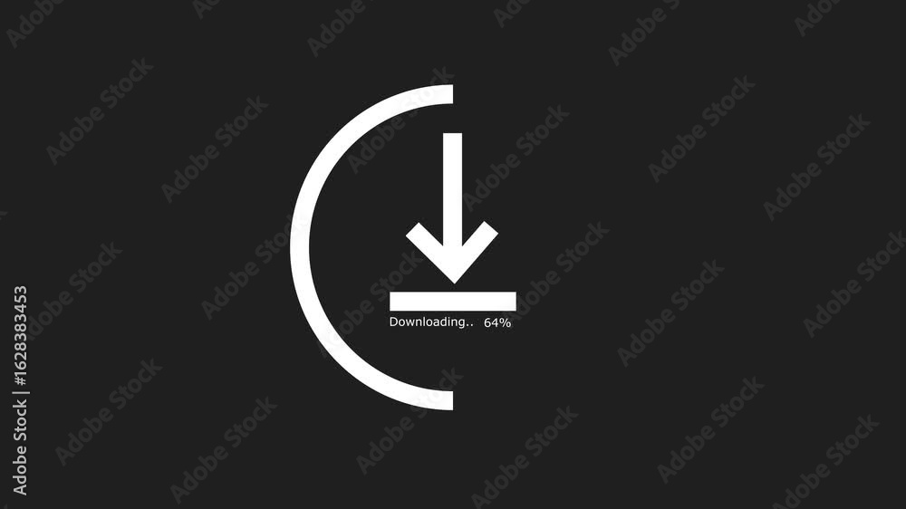 Poster This illustration features a shiny blue power button symbol, a design element common in web and app interfaces, often used for download or startup functions