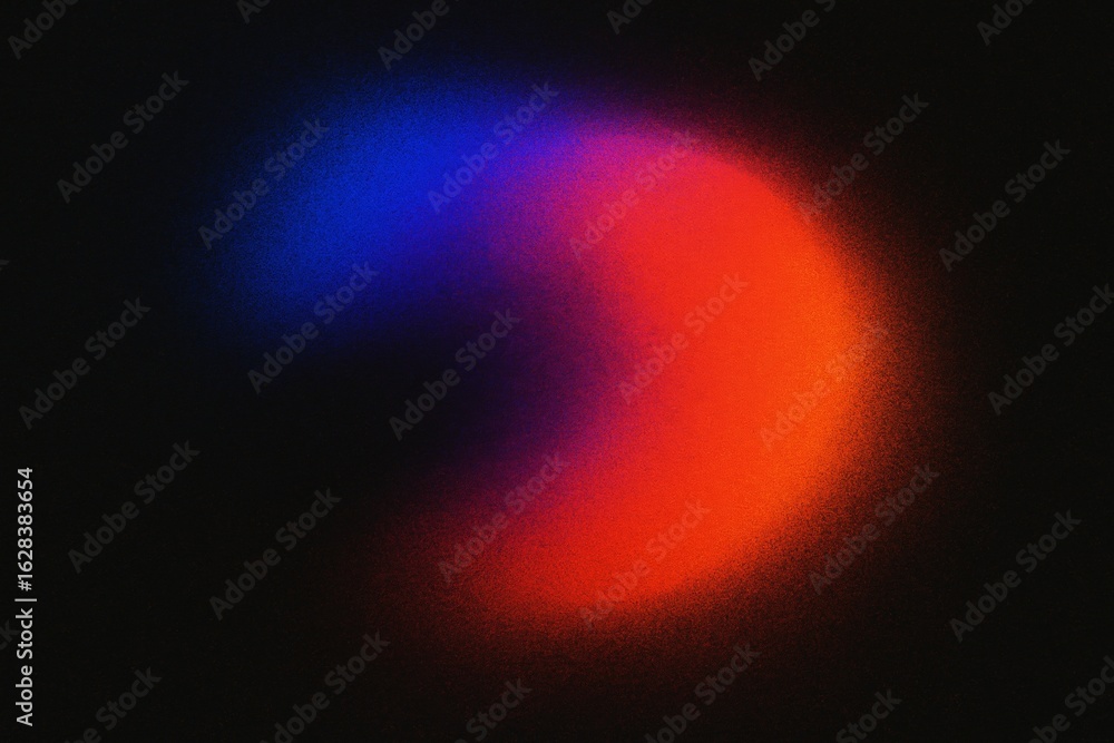 Poster light leak gradient blending red, purple, blue tones across dark background, creating abstract shape
