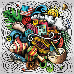 Cartoon Puerto Rico vector illustration