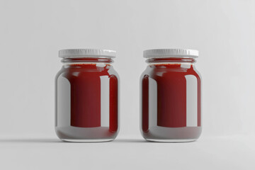 Two Jam Jars Mockup - Studio Background