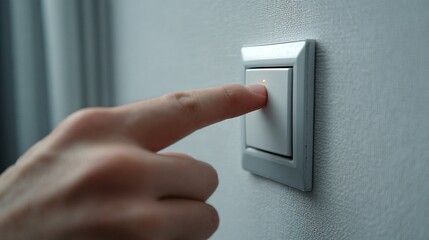 Indoor Home Lighting Switch Action Close-up Shot