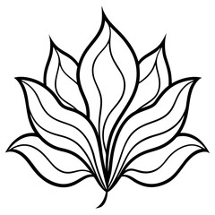 Minimalist vector line art of abstract floral shapes with flowing, wavy lines resembling petals or seaweed, elegant black ink lines on soft pastel background, modern botanical style, no color fill,