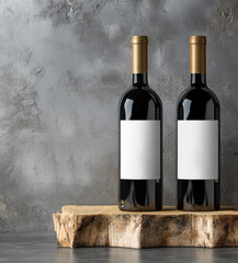 Wine Bottle Mockup - Two Bottles