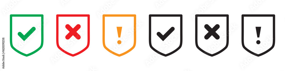 Poster right or wrong icons. green tick and red cross checkmarks in circle flat icons. yes or no symbol, ap