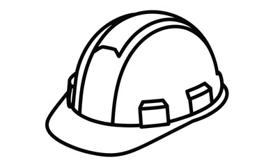 Black hard hat icon with reinforced ridges—ideal for construction safety visuals, industrial design assets, workplace protection themes, and PPE graphics