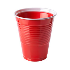 Red Plastic Cup PNG Isolated on Transparent Background for Product and Packaging Design