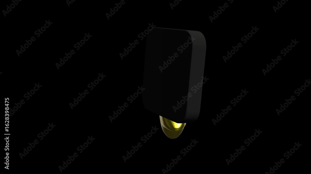Poster rating five stars. 3d golden star and white number 5 rotating smoothly. sleek metallic design convey