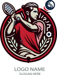 padel player logo icon vector white background .