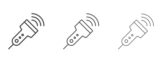 Ultrasound icon in linear, outline icon isolated on white background