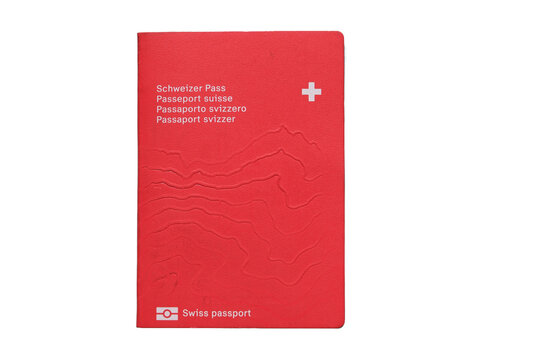 Schweizer Pass, isolierter freigestellter roter Pass, Schweiz Staatsb&uuml;rgerschaft